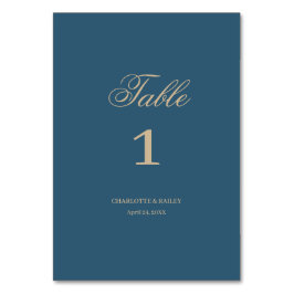 Navy Gold Floral Boho Hochzeit Tischnummer