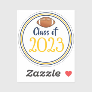 Navy & Gold Football Class Year Abschluss Aufkleber