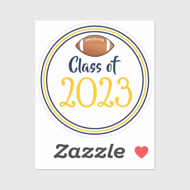 Navy & Gold Football Class Year Abschluss Aufkleber (Blatt)