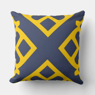Navy Gold Geometrisches X Fett Moderne Heimdekorat Kissen