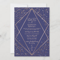 Navy Gold Glitzer Confetti Terrarium Wedding