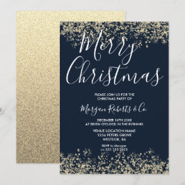 Navy Gold Glitzer Corporate Party Weihnachtszeit Einladung
