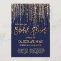 Navy Gold Glitzer Fringe Vorhang Brautparty