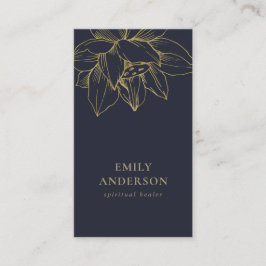 NAVY GOLD LOTUS EINFACHE REIKI SPIRITUELLE GESUNDH VISITENKARTE