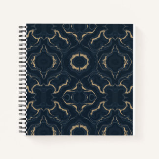 Navy Gold Marmor Abstrakt Luxus Notizbuch