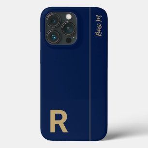 Navy & Gold Minimal Moderne Anfangsmonogramm Case-Mate iPhone Hülle