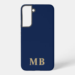 Navy & Gold   Minimalistisches modernes Initialen- Samsung Galaxy Hülle