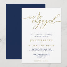 Navy Gold Modern Wir sind Verlobt