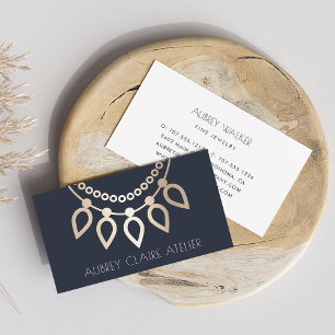 Navy & Gold Necklace Logo   Schmuckdesign Visitenkarte