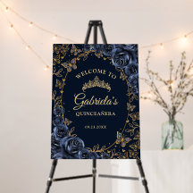 Navy Gold Quinceanera Welcome