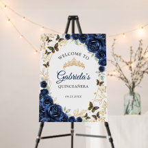 Navy Gold Quinceanera Welcome