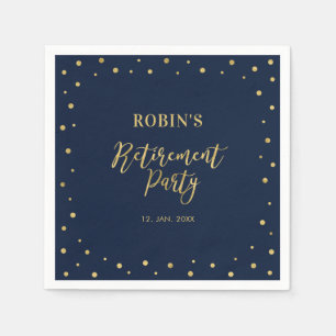 Navy & Gold   Schicke Abschiedsparty mit Konfetti Serviette