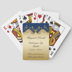 Navy Gold Schmetterlinge 50. Jubiläum Spielkarten