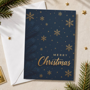 Navy Gold Schneeflocken Weihnachten