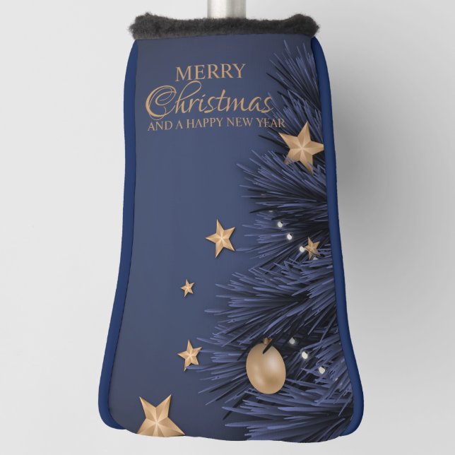 Navy Gold Simple Christmas Day Putter Best Golf Headcover (Rotieren 90)