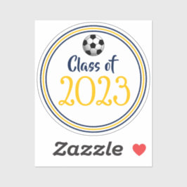 Navy & Gold Soccer Class Year Abschluss Aufkleber