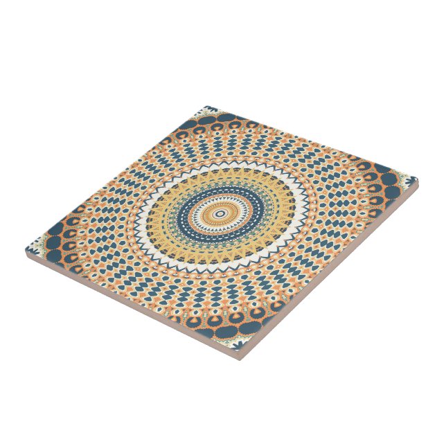 Navy Gold Star Mandala Fliese (Seite)