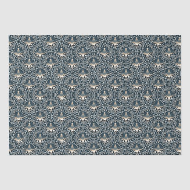 Navy & Gold Star von Wonder Mandala Art Deco Fans Seidenpapier (Vorderseite)