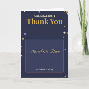 Navy Gold Stars Hochzeit Danke Karte