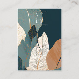 Navy Gold Tropical Leaf Logo-Haarspange Clip Displ Visitenkarte