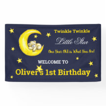 Navy Gold Twinkle Little Star 1. Geburtstag