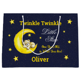 Navy Gold Twinkle Little Star Große Geschenktüte