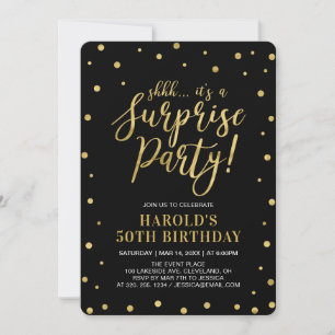 Navy & Gold Überraschungsparty zum 50. Geburtsta Einladung