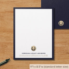 Navy Gold Wappen Letterhead Briefbogen