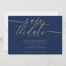 Navy Gold Wedding Rett Date Foto Save The Date