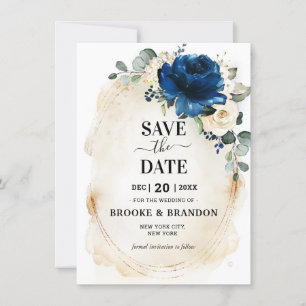 Navy Gold White Champagne Elfenbeinische Rose Save