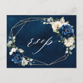 Navy Gold White Champagne Ivory Geometric UAWG Pos Postkarte