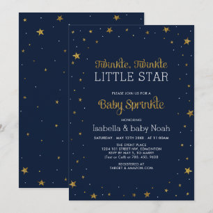 Navy & Gold Zwinkere kleiner Stern Baby Sprinkle Einladung