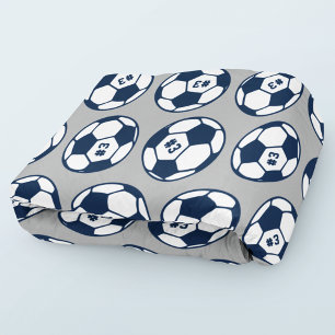 Navy-Grau-Fußball-Muster Fleecedecke