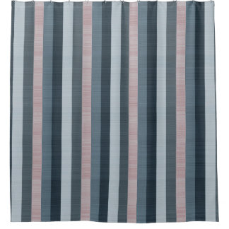 Navy Grau Rosa Gestreift Duschvorhang