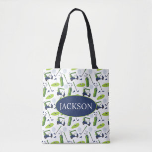 Navy & Green Golf Personalisiert Tasche