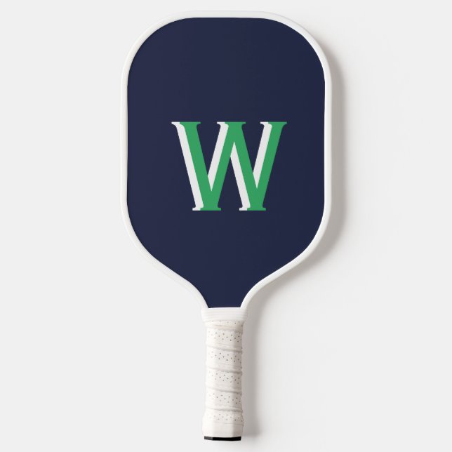 Navy Green Monogram Pickleball Paddle (Rückseite)