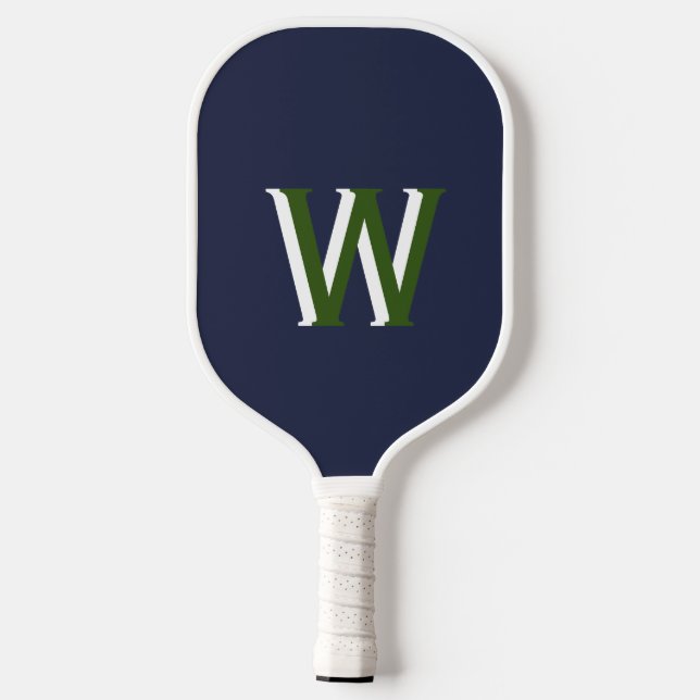 Navy Green Monogram Pickleball Paddle (Rückseite)
