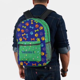Navy Green Pet Paws Hochschule Bedruckter Rucksack