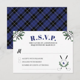 Navy Greenerity Golf Themed Retirement Party RSVP Karte