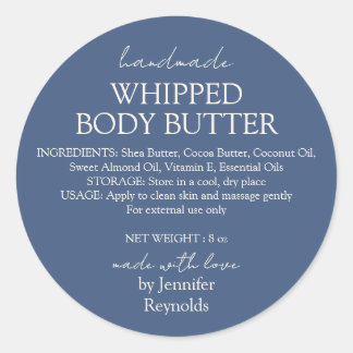 Navy Handmade Body Butter Organic Runder Aufkleber
