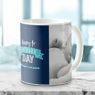 Navy Happy 1. Vatertag 2 Foto Türkis Typ Kaffeetasse