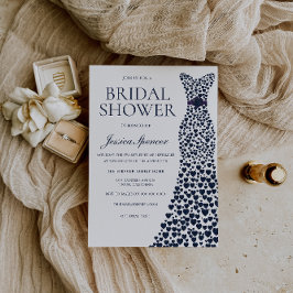 Navy Heart Dress Elegantes Brautparty Einladung