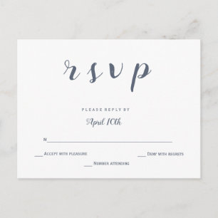 Navy Hochzeit rsvp Postkarten. Einladungspostkarte