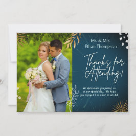 Navy Hochzeitscoupel Foto Vielen Dank Flat Card Dankeskarte