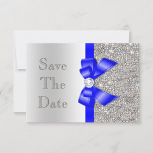 Navy-Imitate Bow-Silver-Sequenzen Save the Date
