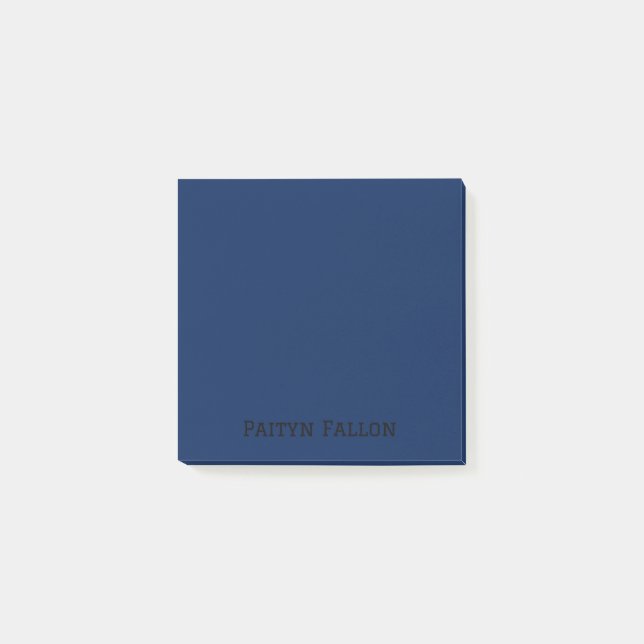 Navy Indigo Berufliches Minimalistisches Schwarzes Post-it Klebezettel (Vorderseite)