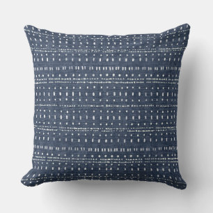 Navy Indigo Blue Dots Throw Kissen
