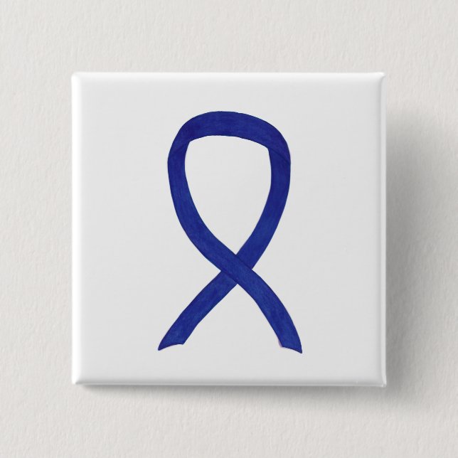 Navy, Indigo, Dunkelblauer Aufklärungsband Button (Vorderseite)