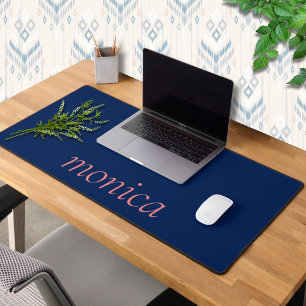 Navy Indigo Modern Name Trendy Minimalistisch Schreibtischunterlage