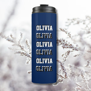 Navy Indigo Weiß und Schwarz Moderne, individuell Thermosbecher